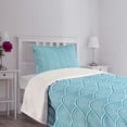 thumbnail image 3 of Ambesonne Blue Quilted Bedspread Set 2 Pcs, Japanese Ocean Sea Waves, Twin Size, Sky Blue White, 3 of 5