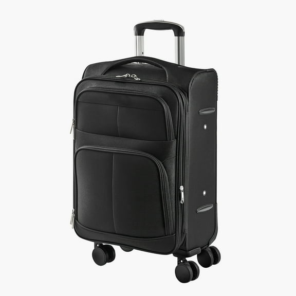 KFFKFF Softside Expandable Spinner Luggage 20" Checked Softside Spinner Luggage with Expandable Zippered Pocket and TSA Lock