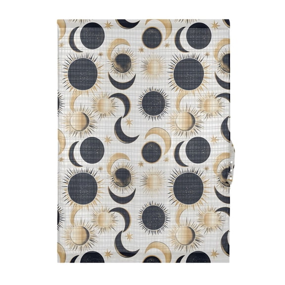 Black Sun and Moon Pattern Door Curtain Blackout Thermal Insulated Door Side Curtain Panels Privacy 25x40in