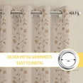 thumbnail image 6 of Pink Brown Floral Kitchen Curtains Window Panels, Spring Flowers Insulated Window Treatment Curtain, Grommet Curtains for Bedroom/Living Room/Bathroom, 2 Piece 42"Wx54"L, 6 of 8