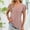 #0260-Pink, variant on Women's V Neck Short Sleeve Blouse, Solid Color Casual Summer Top, Lightweight Nylon Shirt for Daily Work Vacation Gift