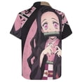 thumbnail image 4 of Demon Slayer Nezuko Mens Hawaiian Shirt Loose Fit Shirts - Short Sleeve And Button Down Hawaiian Shirt for Men with Pocket, 4 of 7