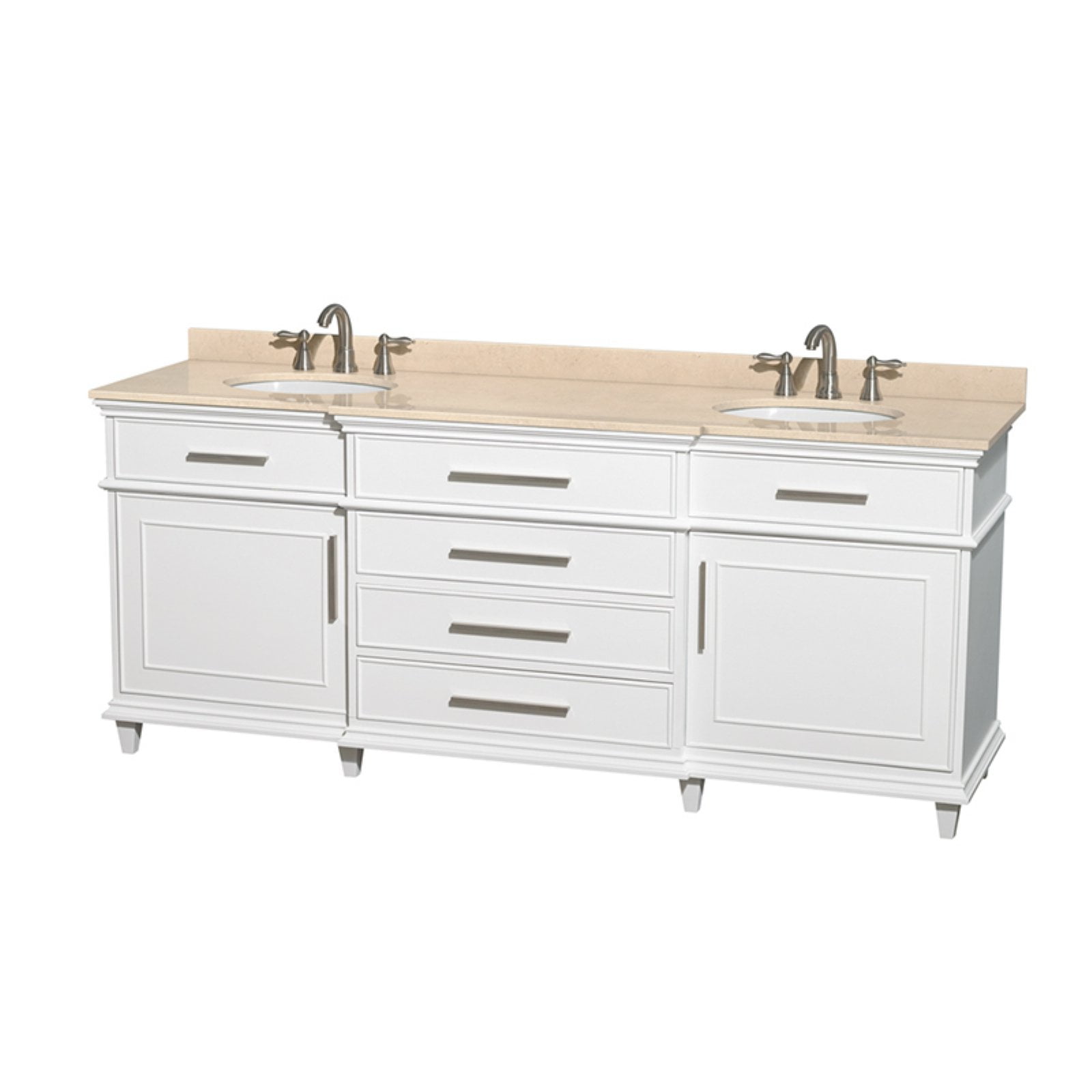 Wyndham Collection Berkeley 80 inch Double Bathroom Vanity in White ...