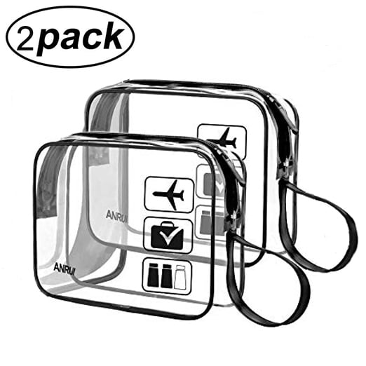 Coolmade (2 Pack) TSAApproved Clear Travel Toiletry Bag With Handle