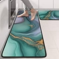thumbnail image 2 of Kitchen Rugs Sets Of 2,Green Purple Gold Marble Pattern Anti Fatigue Kitchen Mat Rugs Non Slip Washable,Decorative Kitchen Floor Mats for Kitchen,Sink,Laundry,17"x47"+17"x47", 2 of 5