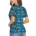 thumbnail image 3 of Vsdgher Construction Trucks Women Shirts V Neck Short Sleeve Tops T-Shirt Basic Tees, S to 3XLMedium, 3 of 5