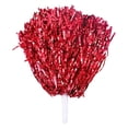 thumbnail image 2 of PET Cheerleading Pom Poms, Cheerleaders Cheer Pom Poms with Baton Handle, Cheering Squad Hand Flower for Adults Team Spirit Sports Game Dancing Party, Red, 2 of 6