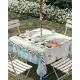 thumbnail image 3 of Square Outdoor Tablecloth with Umbrella Hole Happy Easter Outside Table Cloth Waterproof Patio Table Cover Spring Gnomes Rabbit Eggs Floral Lattice Zipper Tablecloths for Picnic Camping 60x60 Inch, 3 of 8