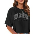 thumbnail image 2 of Dellytop Women Half Sleeve Drop Shoulder Striped Basic Crop Tops, 2 of 4