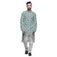 thumbnail image 1 of Atasi Long Sleeve Kurta Printed Button Down Asymmetric Designer Kurta For Boys, 1 of 5
