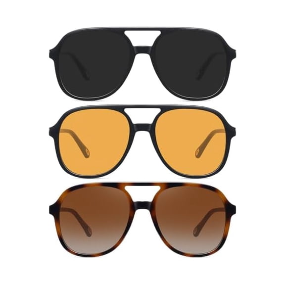 Retro Oversized Aviator Sunglasses for Women Men Trendy Square Aviators 70s Vintage Sun Glasses