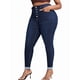 thumbnail image 2 of Vaqueros Ajustados de Talla Grande para Mujer, Cintura Alta, Elásticos, Clásicos, Hasta el Tobillo Azul XXXL, 2 of 7