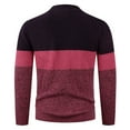 thumbnail image 5 of FYDUU Men's Pullover Sweaters Fall/Winter Mens Color Block Collar Sweater Fashionable Oversized Knitwear For Men Warm Sweater Tops, 5 of 6