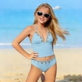 thumbnail image 5 of LILIYA Girl Swimsuits Two Piece Relaxed Fit Solid Color Little Girls' Swimwear Stretchy Sporty Bikini Sets 2 Piece Bathing Suit Size 7-16 Years, 5 of 7