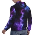 thumbnail image 6 of Rateoe Purple And Blue Nebula Pattern Mens Hoodie, Pullover Hooded Sweatshirt, Kangaroo Pocket Hoodie Ideal for Daily Wear, Travel and Home-Large, 6 of 7