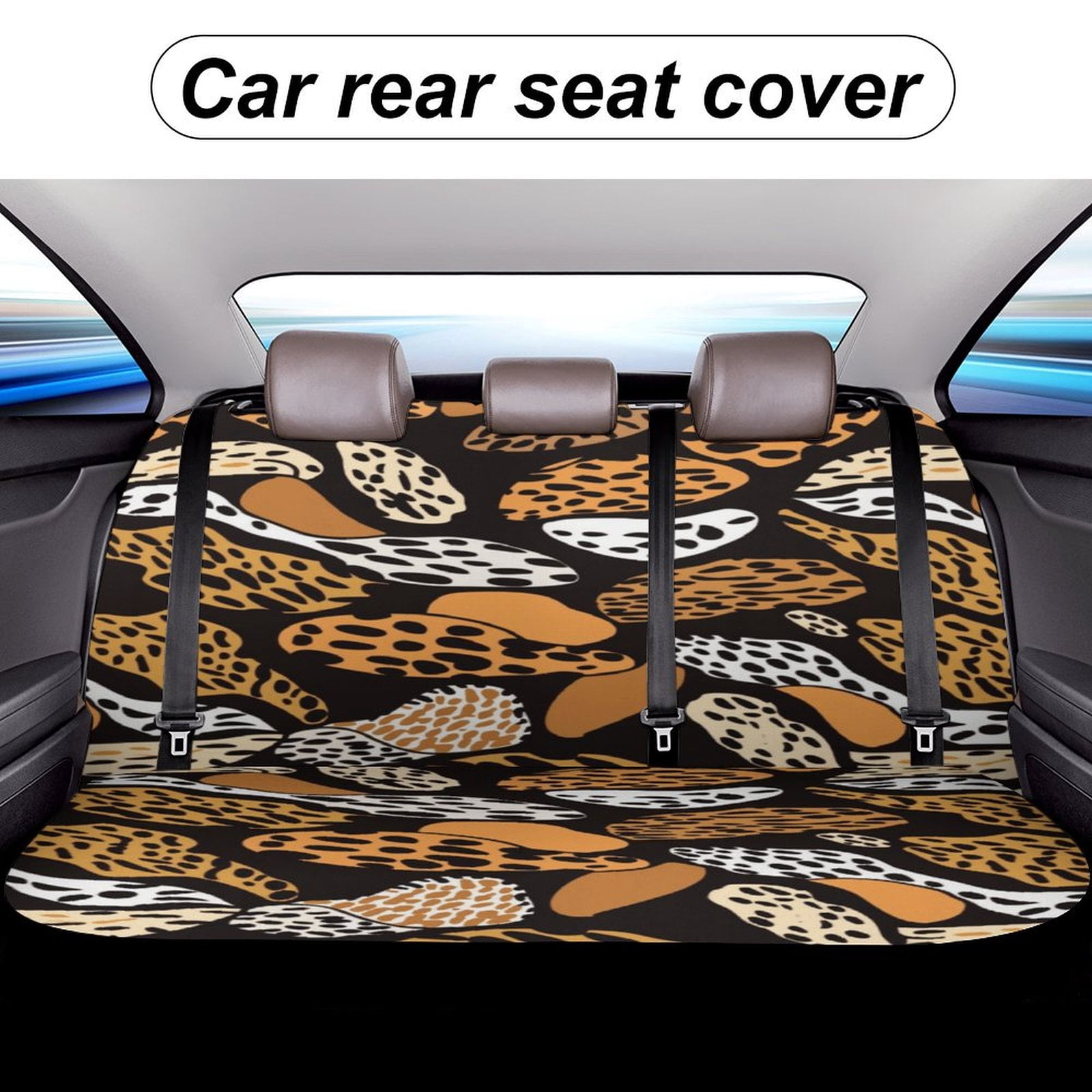 Animal Print Patterns Printed Universal Back Bench Car Seat Cover Pack of 2 Rear Seat Covers for for Most Cars,Trucks,SUVs Or Van
