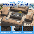 thumbnail image 4 of Sunmthink 10-Piece Wicker Patio Furniture Sets, Outdoor Conversation Set with 4 Inches Thick Cushions and Coffee Table, 4 of 7