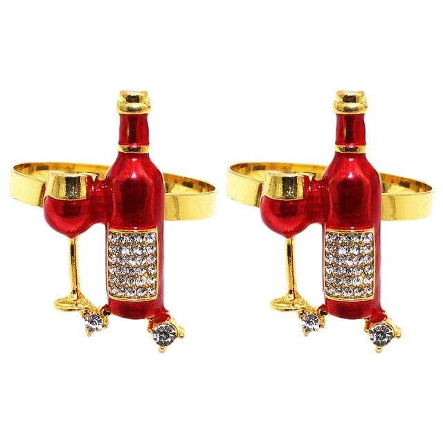 Shisuyan 2pcs Wear-resistant Napkin Rings Delicate Napkin Buckles Zinc Alloy Serviette Ring Decors