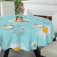 thumbnail image 5 of Eveokoki Daisy Tablecloth Round Table Cloth 60 Inch Washable Waterproof Table Cover Tabletop Decoration for Restaurant, Picnic, Indoor and Outdoor Dining, 5 of 5