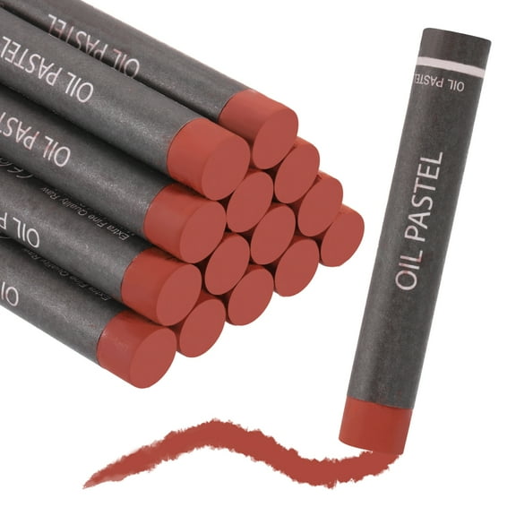 Uxcell Soft Oil Pastels, Oil Pastel Crayons Vibrant Color Blendable Art Supplies for Painting Drawing Blending Painting Artists Beginners Professional(Brown, Pack of 16)