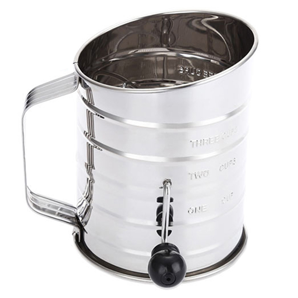 Yesbay Stainless Steel Manual Sugar Flour Sifters Sieve Baking Cake