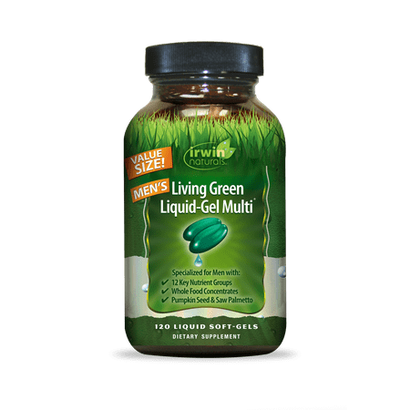Irwin Naturals Living Green Liquid-Gel Multivitamin for Men, 120 (Best Liquid Multivitamin For Men)
