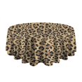 thumbnail image 5 of Brown and Black Leopard Print Round Tablecloth 60"x60",Wrinkle Wipeable Table Cloth for Kitchen Dining Room Picnic Patio Party, 5 of 6