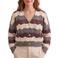 thumbnail image 3 of Women's Long Sleeve Cardigan Sweater,Cute Top Knit Colorful Patterned V Neck Button Outwear,Loose Fit,Fall Casual Daily Wear, 3 of 6