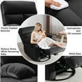 thumbnail image 6 of hzlagm Glider Recliner Nursery Chair with Manual Adjustable Footrest Swivel Rocker Recliner for Small Spaces Living Room Bedroom RV - Black, 6 of 6