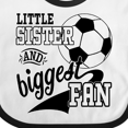 thumbnail image 4 of Inktastic Little Sister and Biggest Fan Soccer Player Girls Baby Bib, 4 of 4