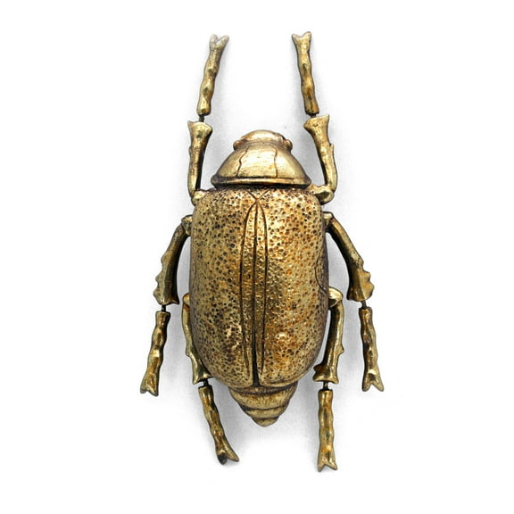 Contrast 10 inch Gold Resin Beetle Sculpture Wall Art Home Decor Hanging Statue