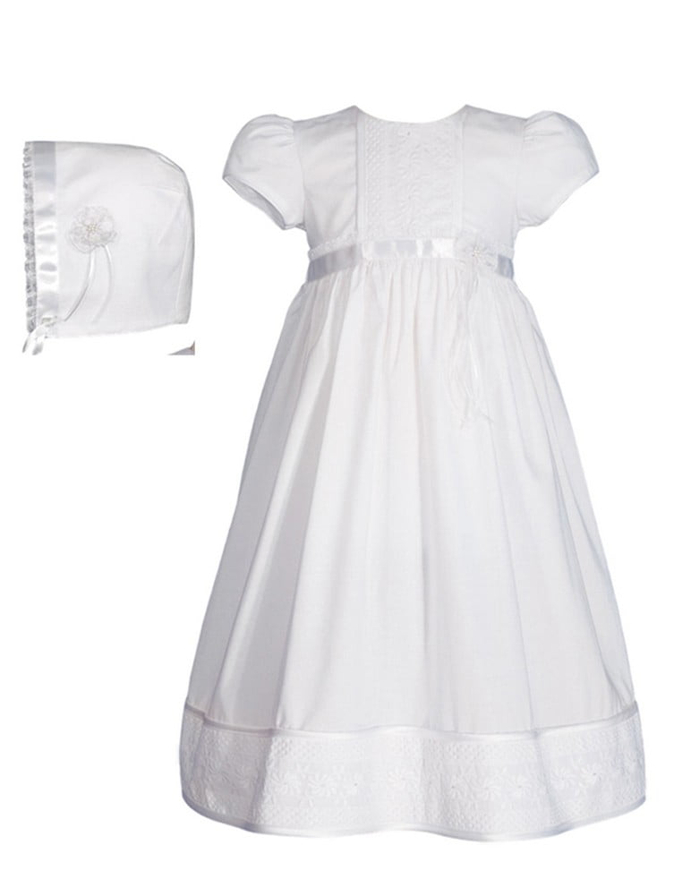 white cotton baby dress