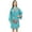 Aqua Blue, variant on Bimba Women's Bridesmaid Short Kimono Robe Floral Printed Nightwear Wrap - 4