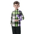 thumbnail image 2 of Eltusu Toddler Boys Plaid Shirts, Casual Long Sleeve Breathable Lapel Collar Button-Down Shirts Green Size 4-5 T, 2 of 5