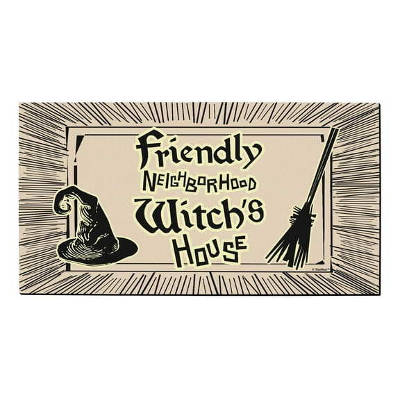 ThisWear Halloween Themed Doormat Friendly Neighborhood Witch's House Doormat Multi