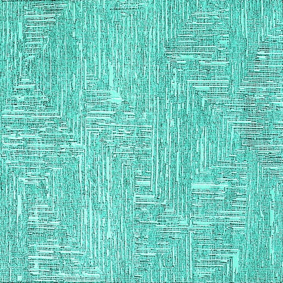 Ahgly Company Machine Washable Indoor Square Solid Turquoise Blue Modern Area Rugs, 8' Square