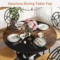 thumbnail image 3 of Tribesigns Round Dining Table for 4, 47" Kitchen Table Small Dinner Table with Storage Shelf, Rustic Brown & Black(Without chair), 3 of 7