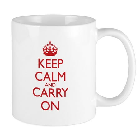 

CafePress - Keep Calm And Carry On Red Mug Front+Back - Ceramic Coffee Tea Novelty Mug Cup 11 oz