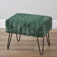 thumbnail image 5 of Home Soft Things Super Soft Faux-Fur Upholstered Stool Ottoman, Eden, 19"x13"x17", 5 of 9
