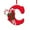 C, variant on Tunhigl Personalized Christmas Alphabet Hanging Tags with Red String for A-Z Decor DIY Tree Ornament Letters Gift Tags Stocking Labels Home & Office Holiday Festive Decor Sturdy 8cm Acrylic