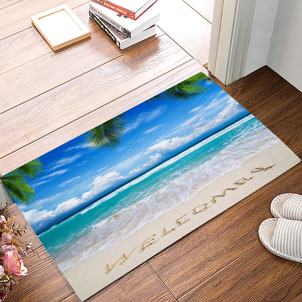 20x32in Area Rug for Kitchen Mat Carpet Beach Seascape Ocean Themed