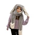 thumbnail image 1 of Matsuzay Bufanda 3 en 1, sombrero, guantes, cálido clima frío, calentador de manos de felpa, regalo para exteriores, decoración de ropa Suministros térmicos Gris, 1 of 6