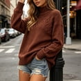 thumbnail image 5 of yillto Womens Plus Size Turtleneck Sweater Pullover Long Sleeve Cable Knit Fall Winter Warm Sweaters, 5 of 5