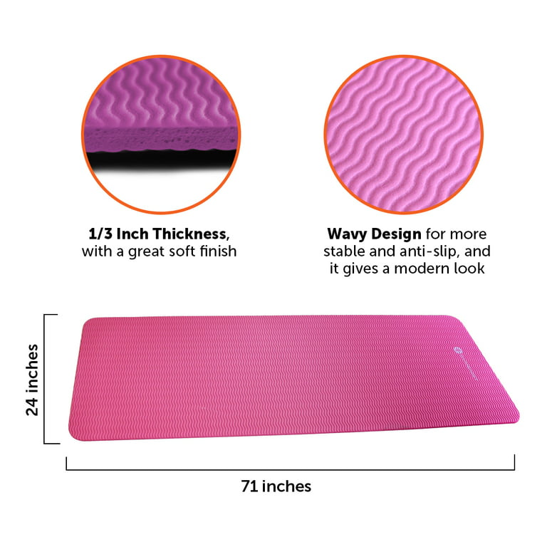 Gymenist Thick Exercise Yoga Floor Mat Nbr 24 x 71 Inches, Great