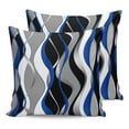 thumbnail image 7 of Outdoor Throw Pillow Cover Modern Abstract Wave Stripe Waterproof Cushion Covers 2 Pack Blue White Grey Lines on Black Pillow Cases Home Decoration for Patio Garden Couch Sofa, 7 of 7