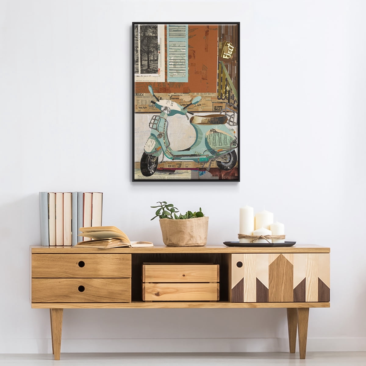 That Vespa Framed Premium Gallery Wrapped Canvas - Ready to Hang