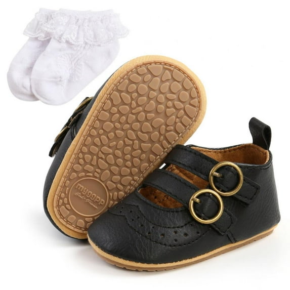 Stibadium Infant Baby Girls Boys Shoes Toddler Sneaker PU Leather Soft Anti-Slip Rubber Sole Newborn Infant First Walkers Shoe+Socks