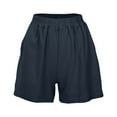 thumbnail image 3 of Hienoo Women's Linen Vintage Casual Shorts Solid High Waist Loose Fit Shorts, Sizes M-3XL, 3 of 4
