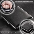 thumbnail image 4 of Cigarette Case, Stylish Black Leather Surface Metal Box(Hold 20 Cigarette), 4 of 8