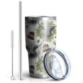 thumbnail image 2 of 30oz White Highland Cow Hat Leaf Pattern Tumblers Stainless Steel Tumbler with Lid and Straw,Vacuum Insulated Double Wall Travel Tumbler Cups Mug with Cleaning Brush for Coffee,Tea, 2 of 7